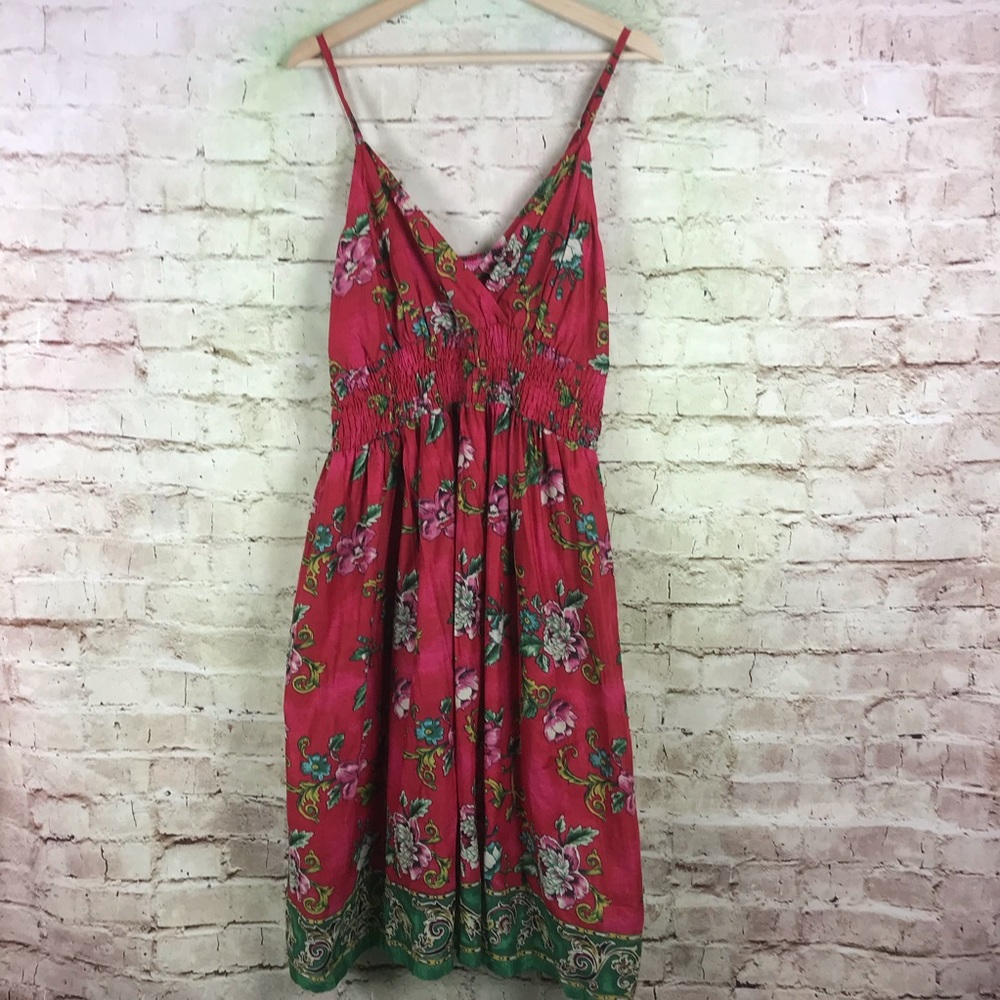 Pink Apple Sundress Size 1X Red Empire Waist - Picture 1 of 8